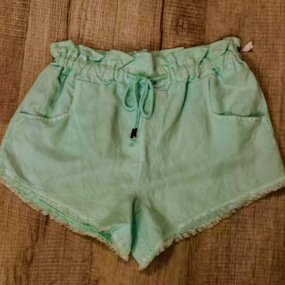 Brand New Young Fabulous & Broke YFB Linen Blend Drawstring Shorts - Picture 2 of 9